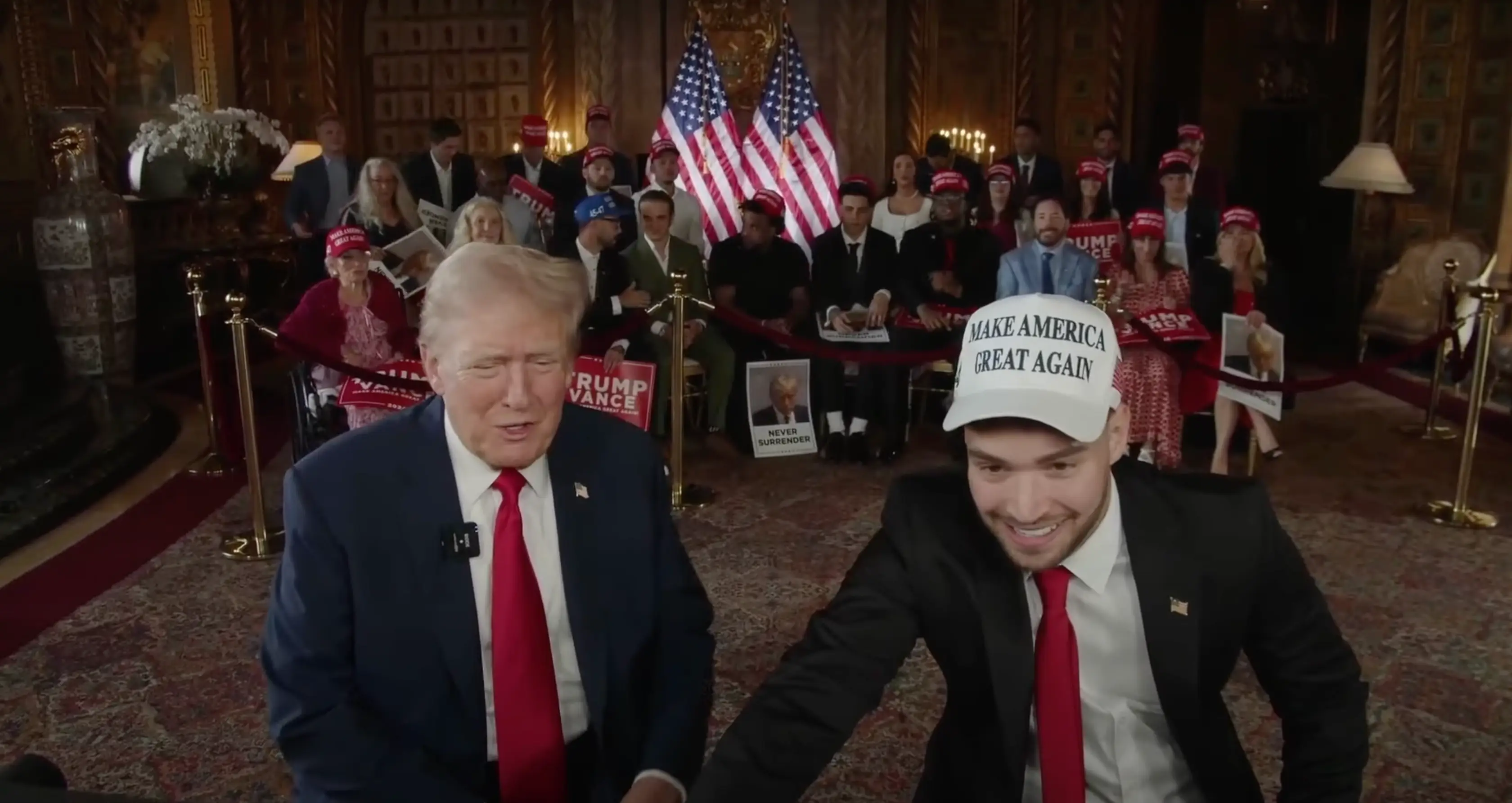 Adin Ross livestreamed his interview with Donald Trump (YouTube/@AdinRoss)