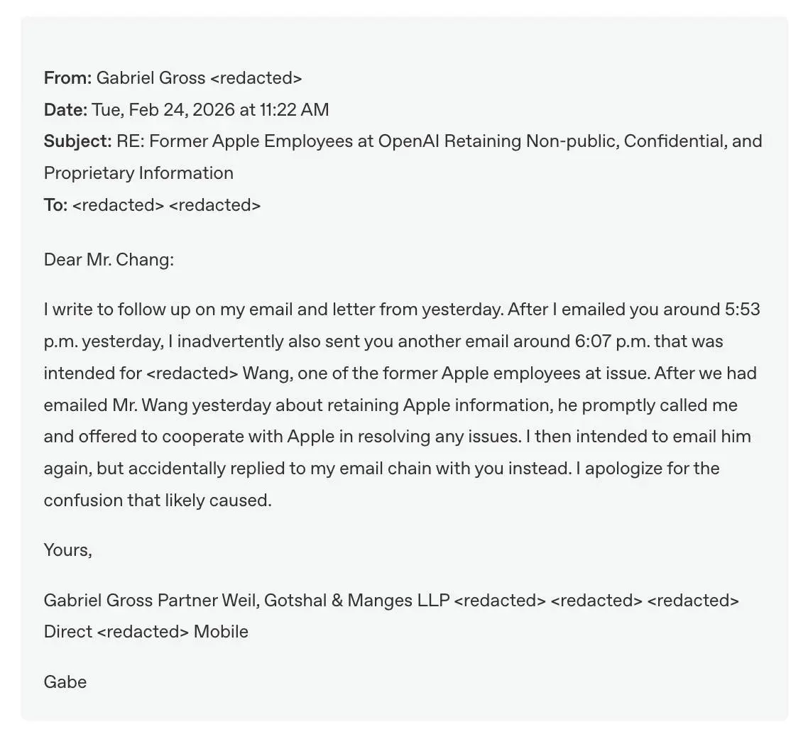 OpenAI has included an apparent email exchange between both parties (OpenAI)