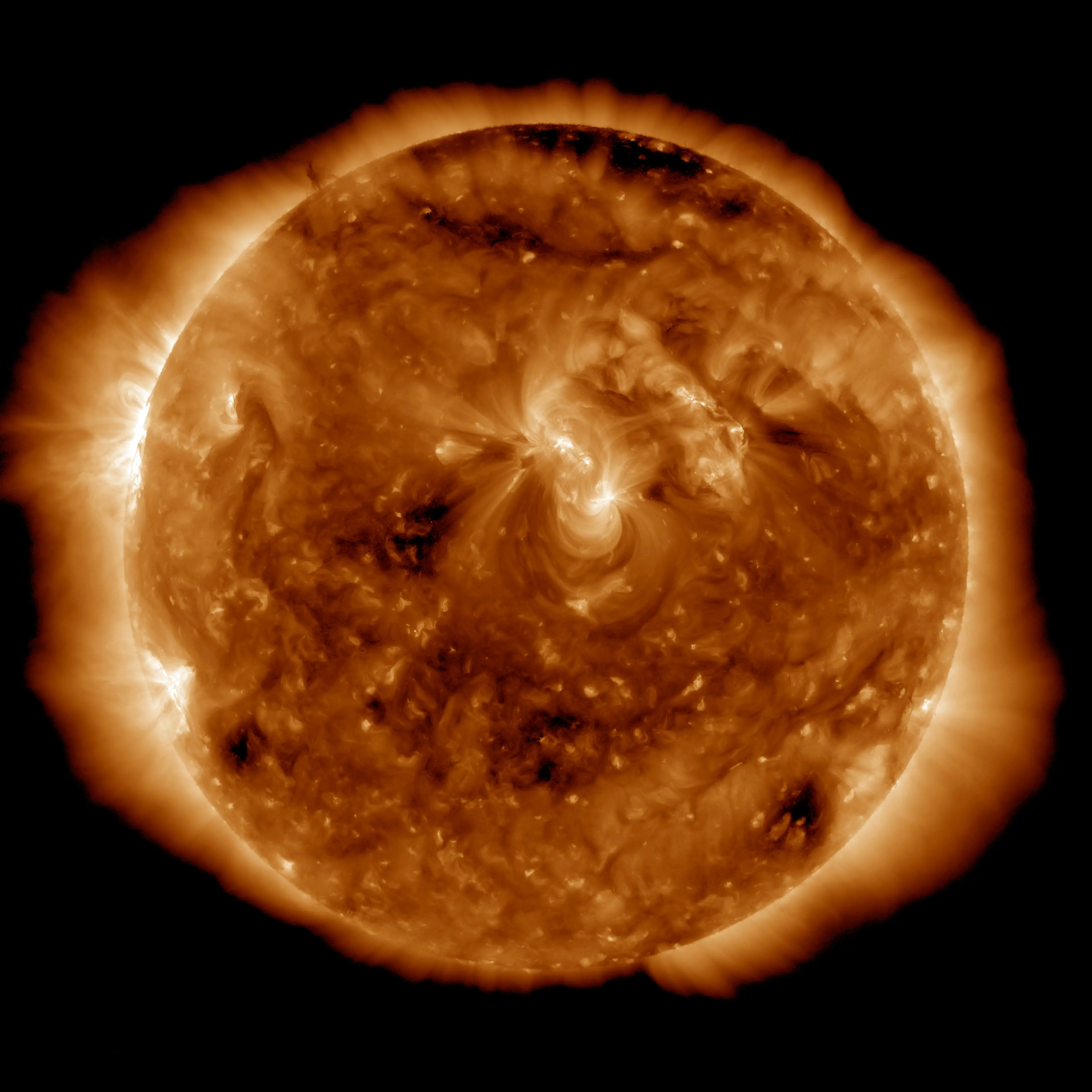 A massive hole has opened up on the sun's surface.