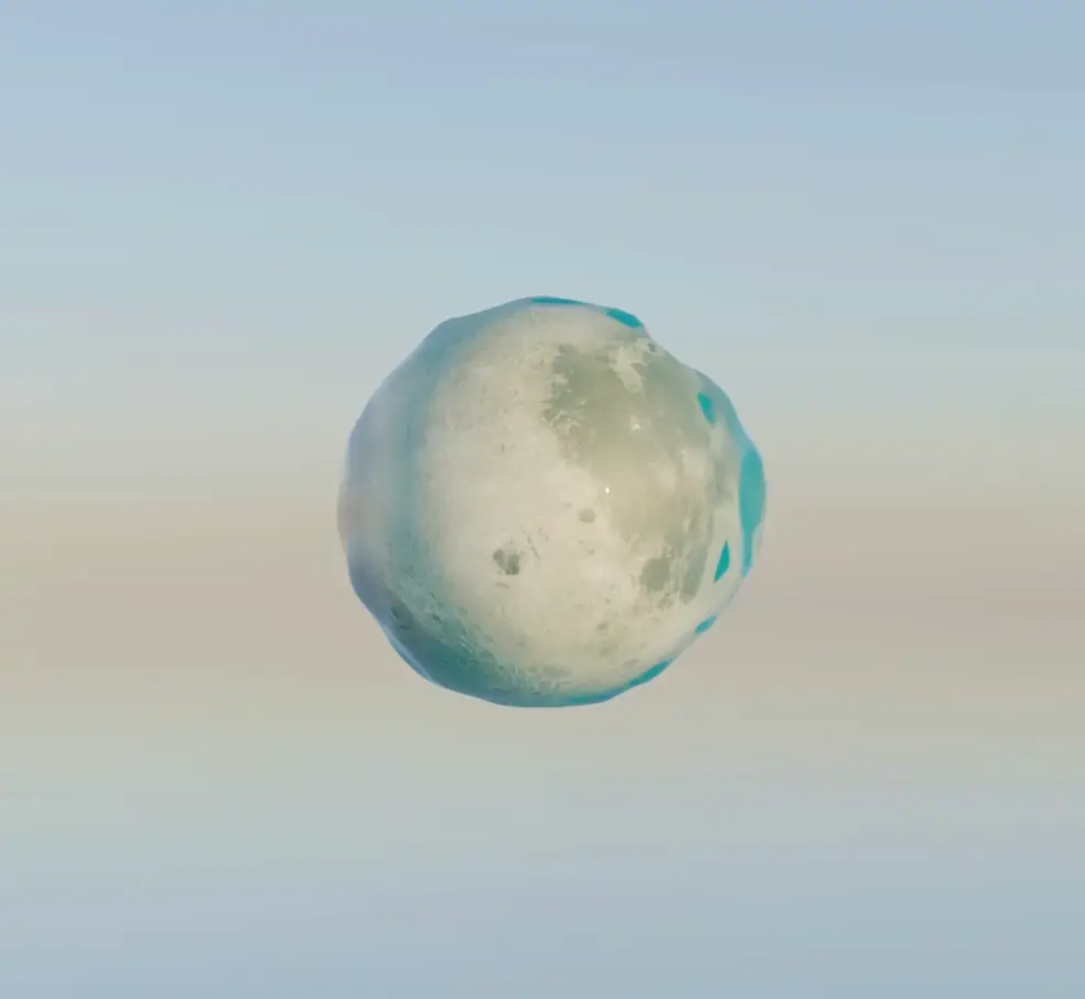 The moon would have a tidal bulge if it carried the Earth's water (YouTube/@infinite.intellect)