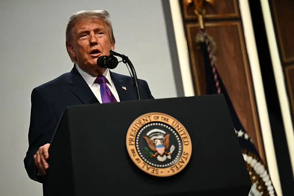 President Donald Trump promised to address the question of alien life when the 'time is right' (KENT NISHIMURA/Contributor/Getty)