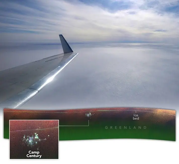 One NASA scientist accidentally spotted Camp Century hidden underneath the ice while scanning Greenland's ice sheets (NASA)