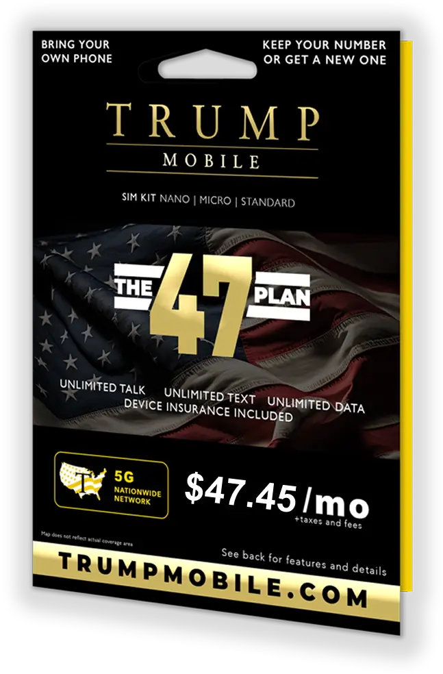 Joining the Trump Mobile network will set you back $47.45 per month (Trump Mobile)