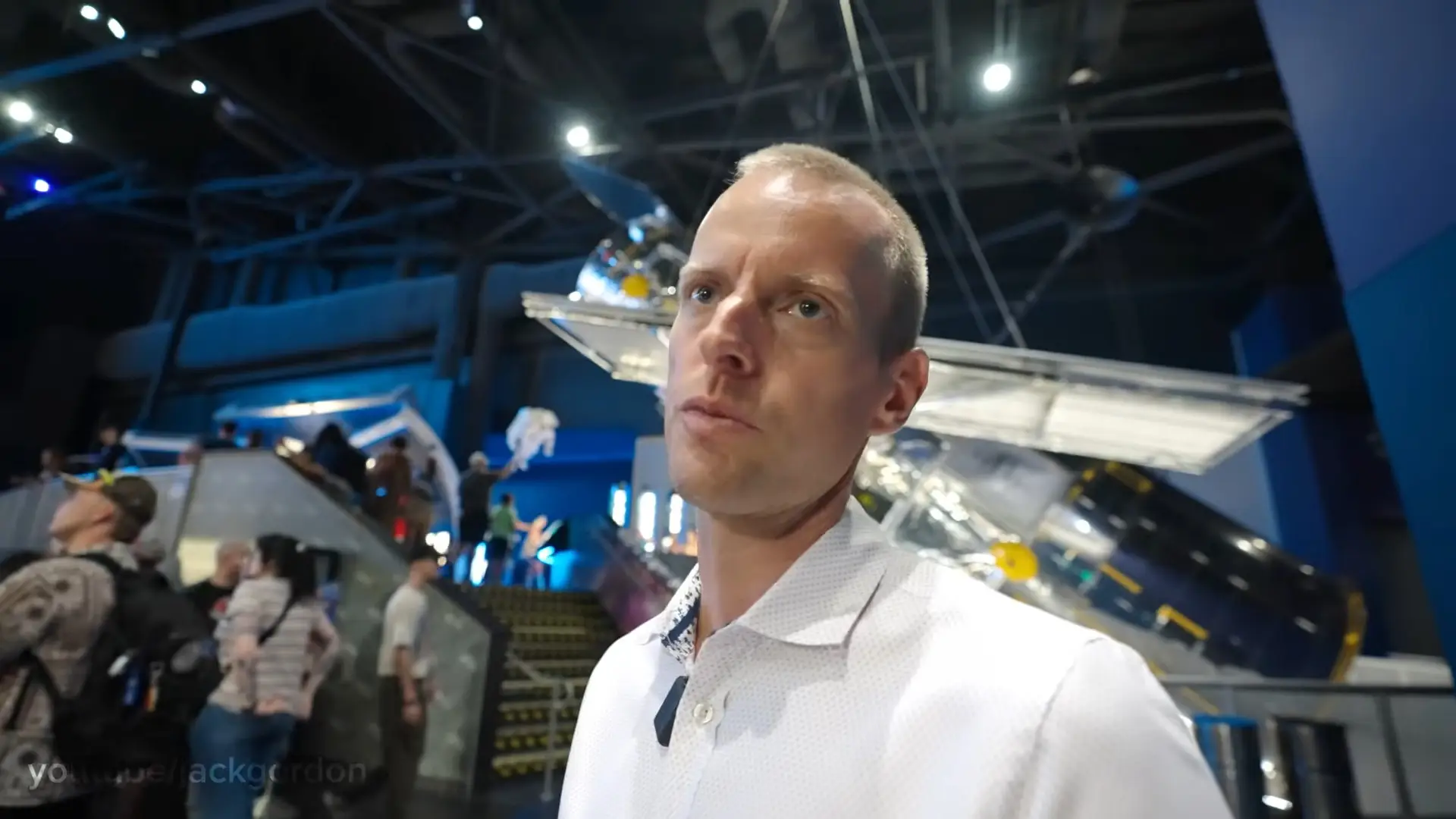 Justin Harvey doesn't just believe that the Earth is flat, but is convinced that nobody has ever been to space (YouTube/Jack Gordon)