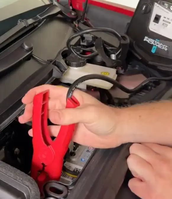 Jumpstarting the Tesla can be done in a few simple steps / X/ @jeremyjudkins_