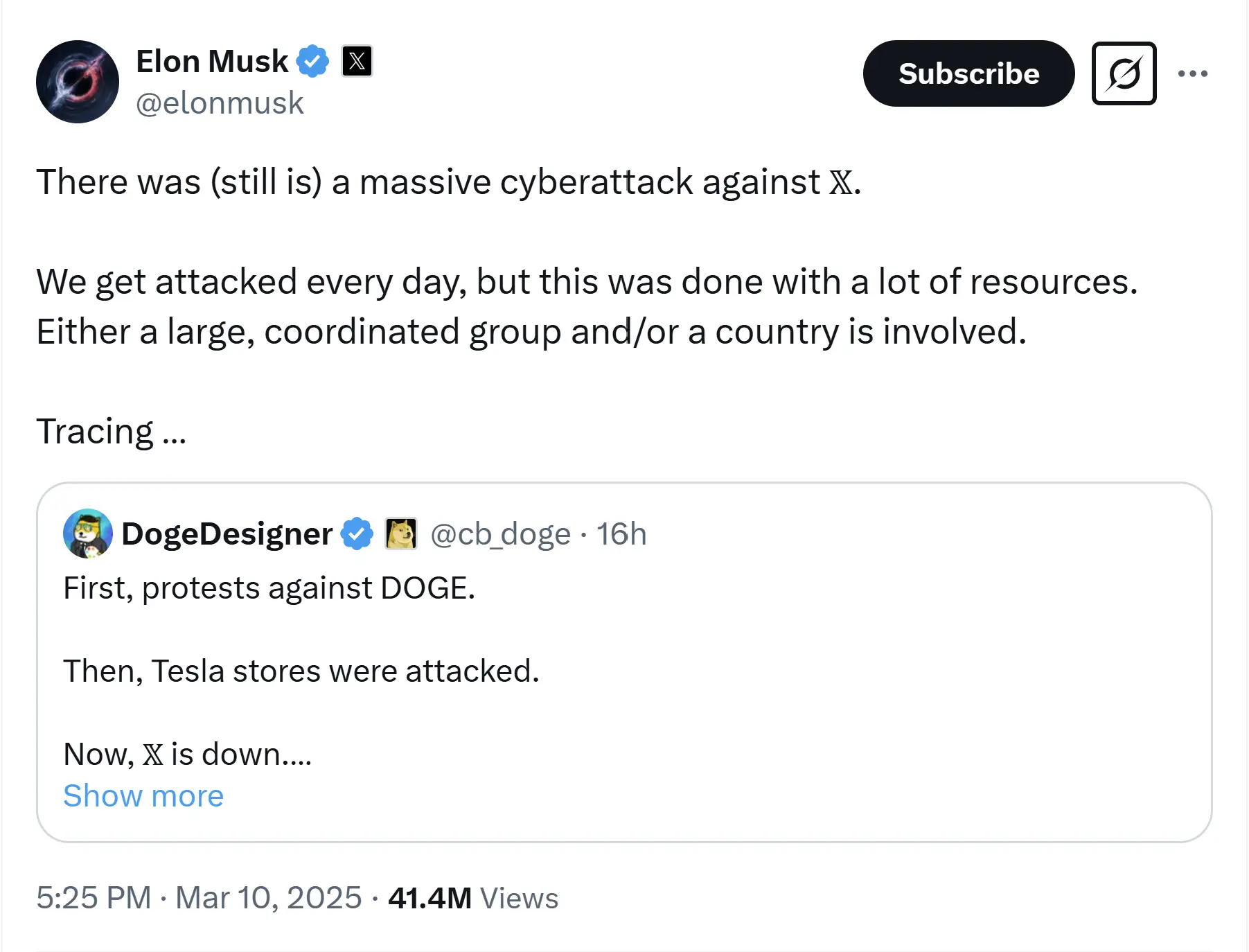 @elonmusk/X