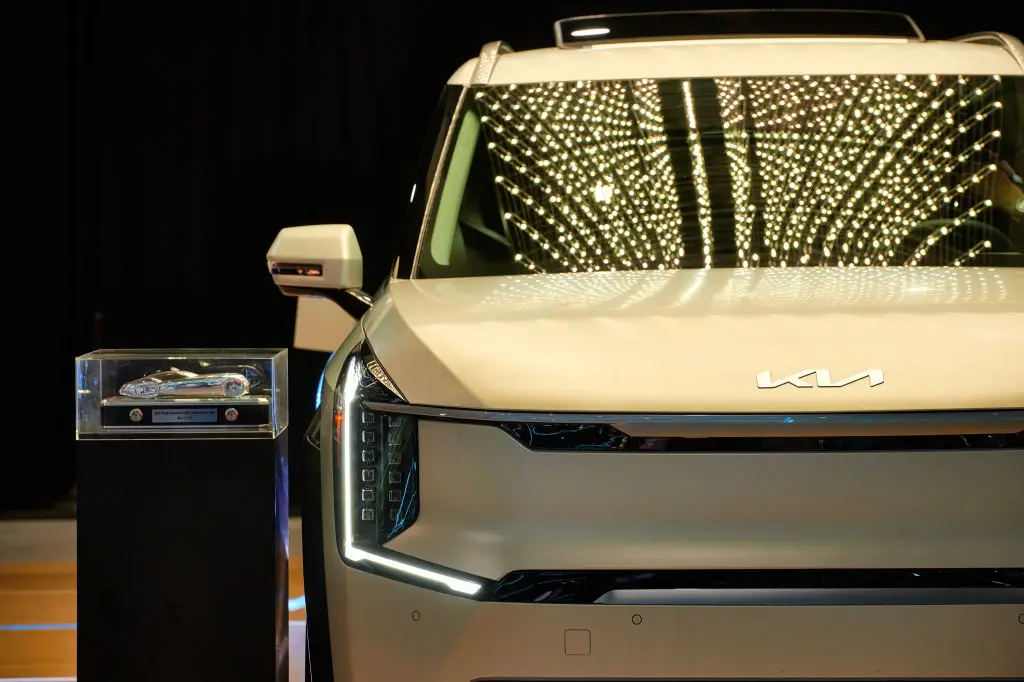 The manufacturing fault with the Kia EV9 leaves passengers at a much greater risk of injury in an accident (Gabby Jones/Bloomberg via Getty Images)