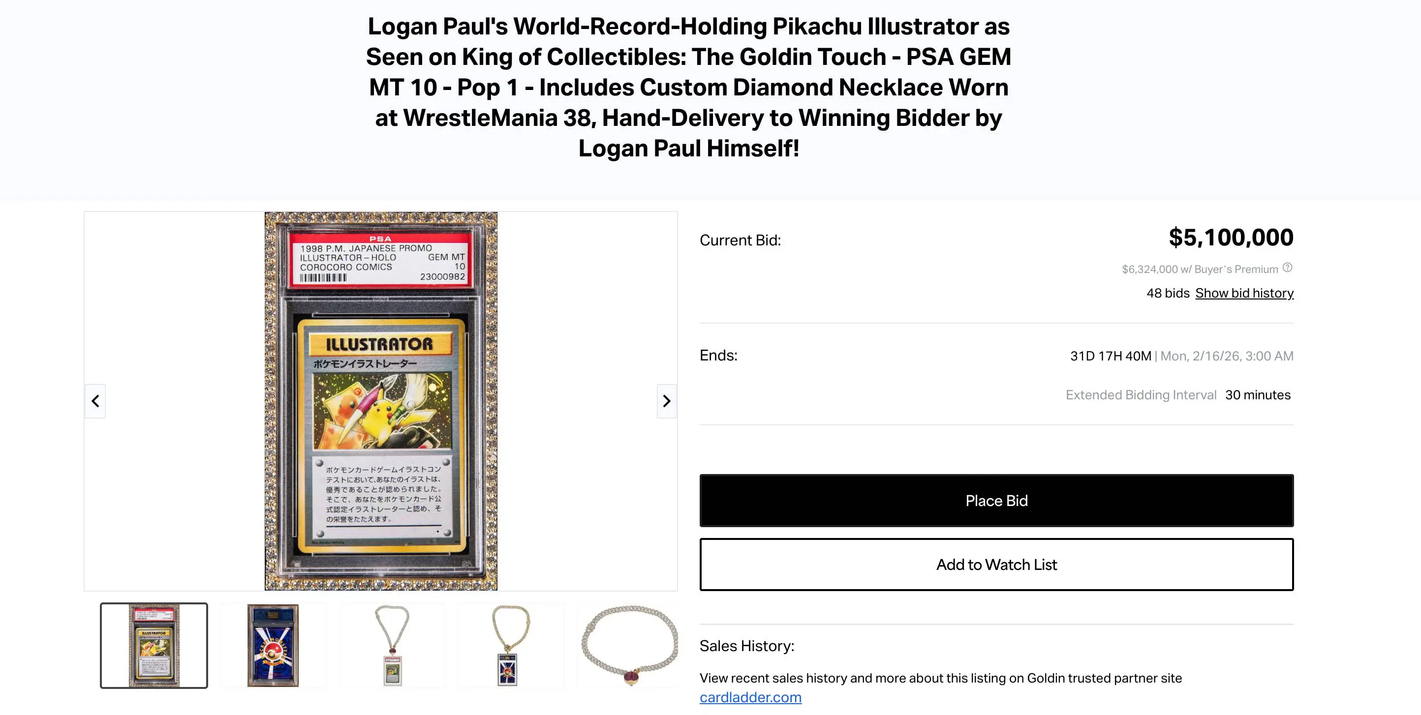 The card has already reached over $6 million (Goldin)