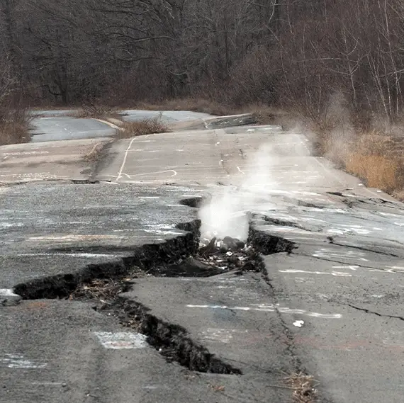 Explorers visit 'real life Silent Hill' where a fire has been burning underground for 62 years