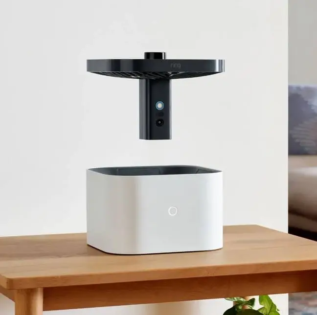 The device flies when it detects a disturbance.