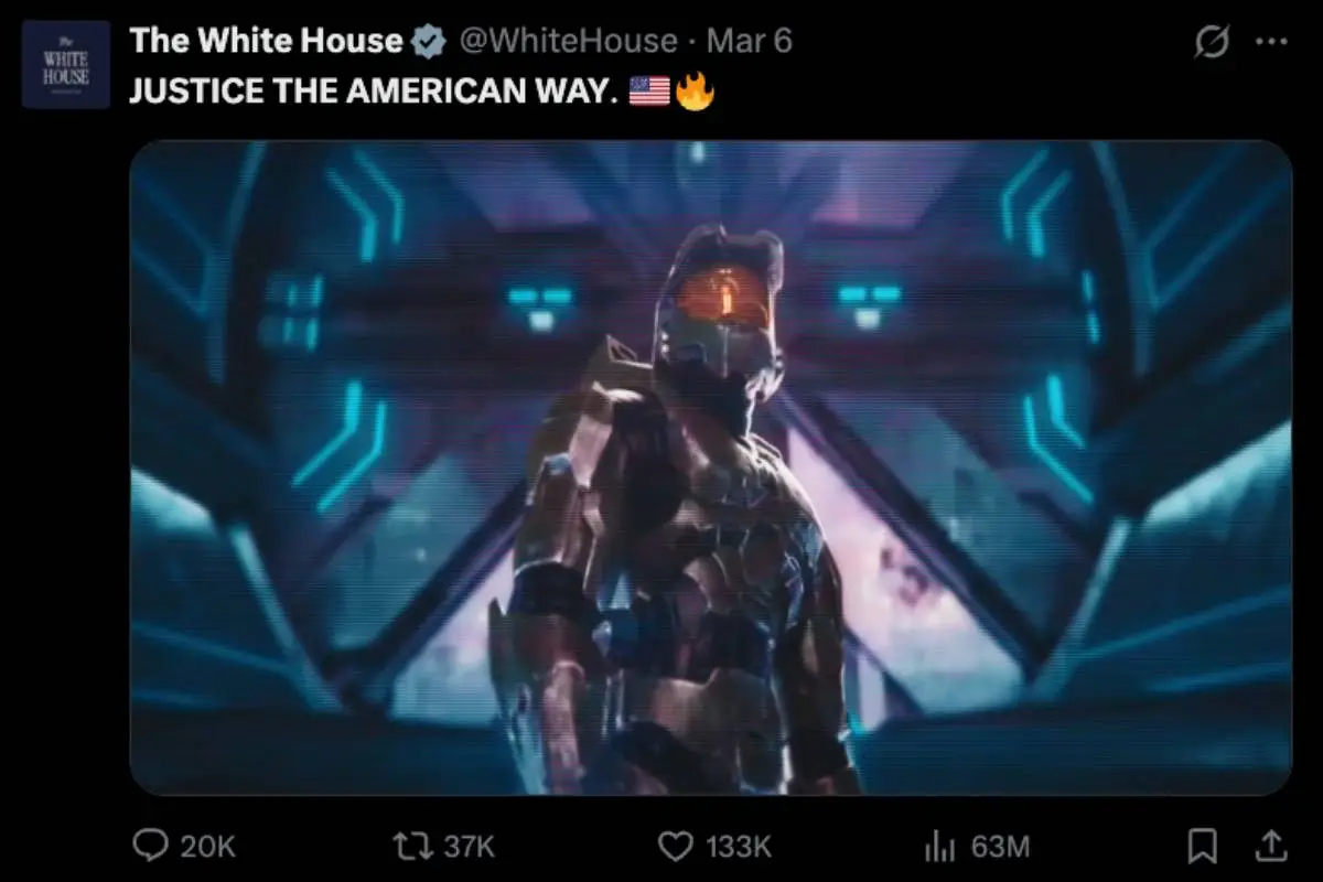 Downes has called out the White House's 'Justice the American Way' video (X / The White House)