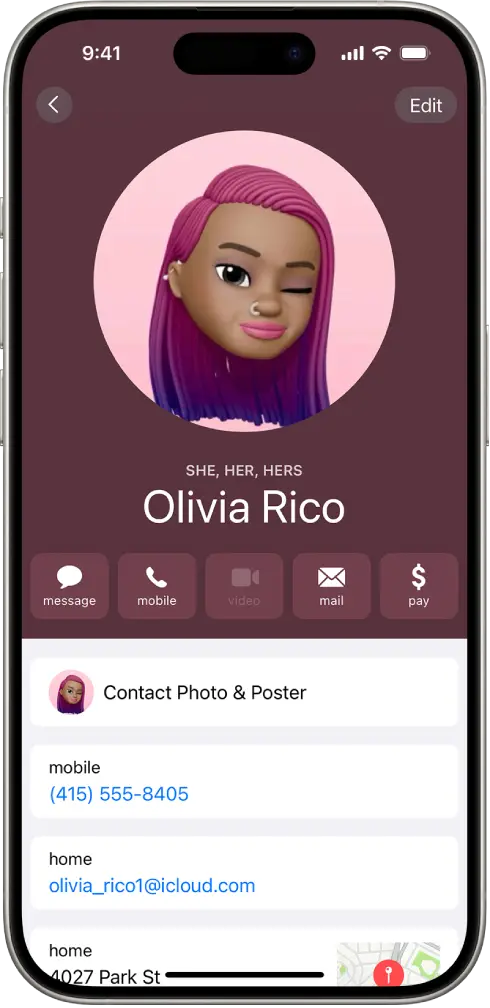 Contact Posters allow you to create a standardized identity when communicating with other Apple users (Apple)