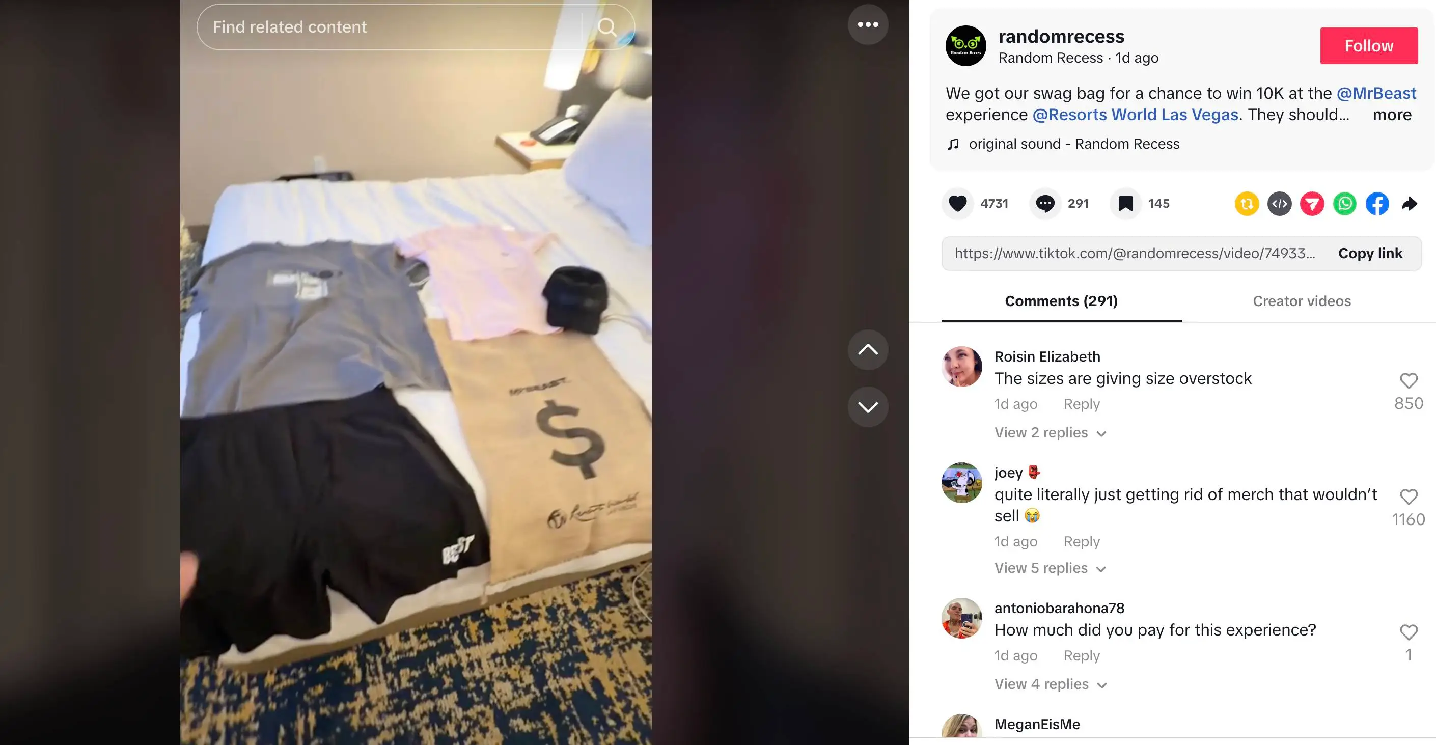 MrBeast Experience guests were unhappy with what they were given (TikTok / randomrecess)