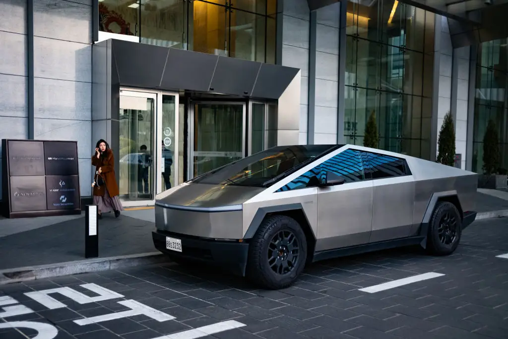 A Tesla owner was effectively buried alive inside his Cybertruck (Chris Jung/NurPhoto via Getty Images)