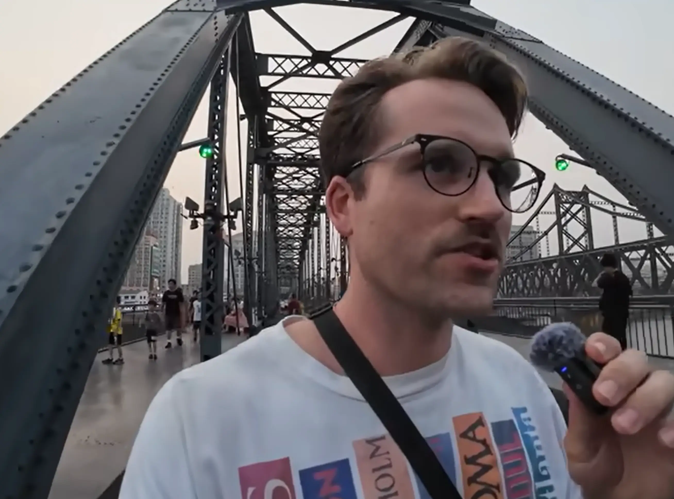 The YouTuber saw North Korea from a popular tourist attraction in China (Small Brained American/YouTube)