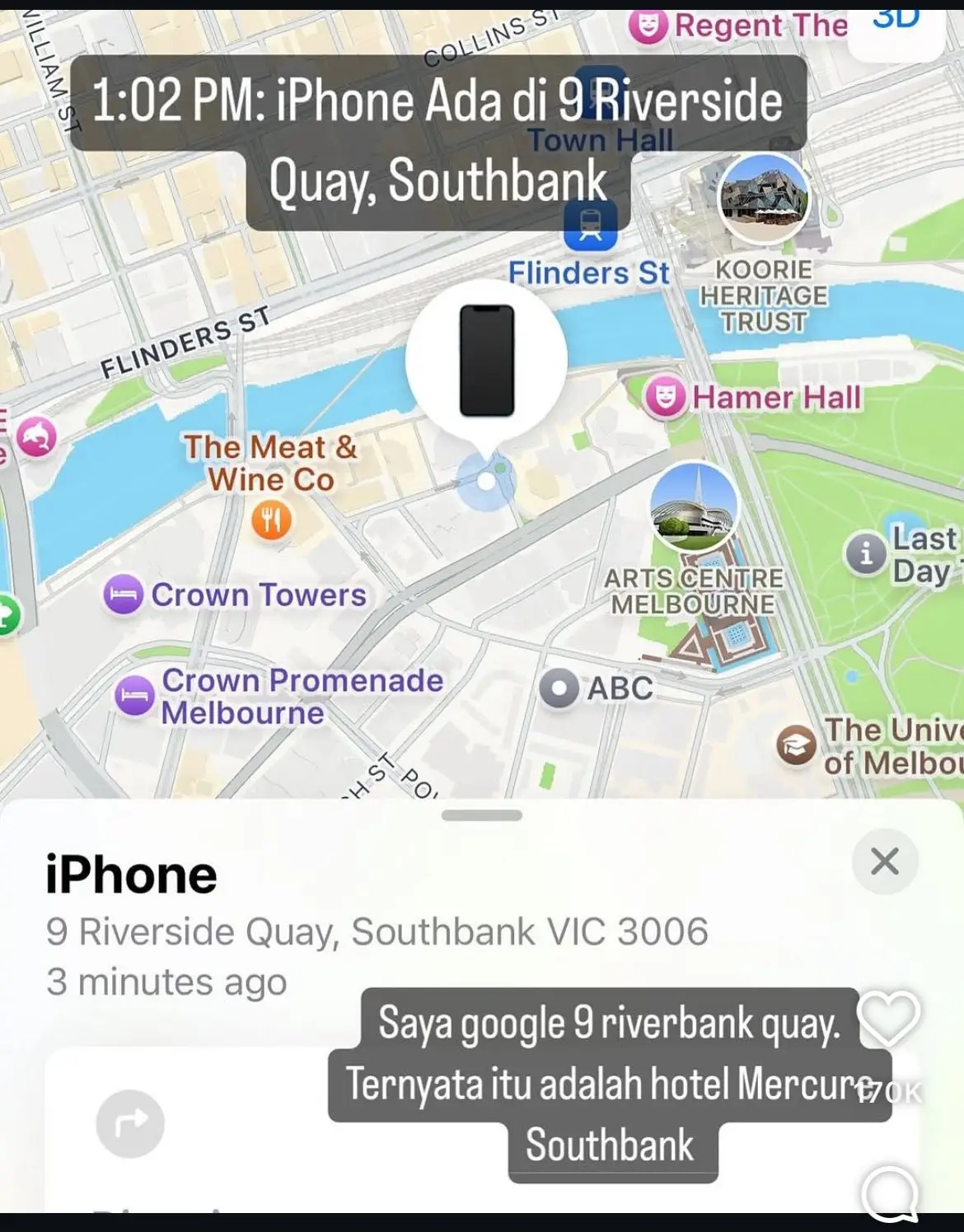 The passenger tracked his phone using Find My iPhone (X)