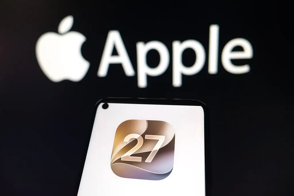 Apple's new operating system update, iOS 27, is set to be released next month (Nikolas Kokovlis/NurPhoto via Getty Images)