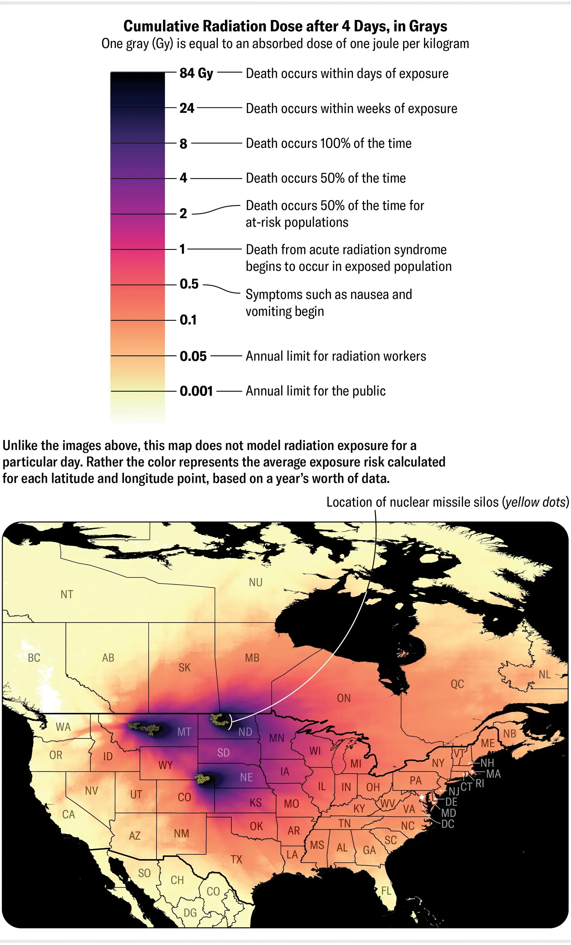 Areas furthest away from the Midwest strike points would fare best in the event of a nuclear attack (Newsweek)