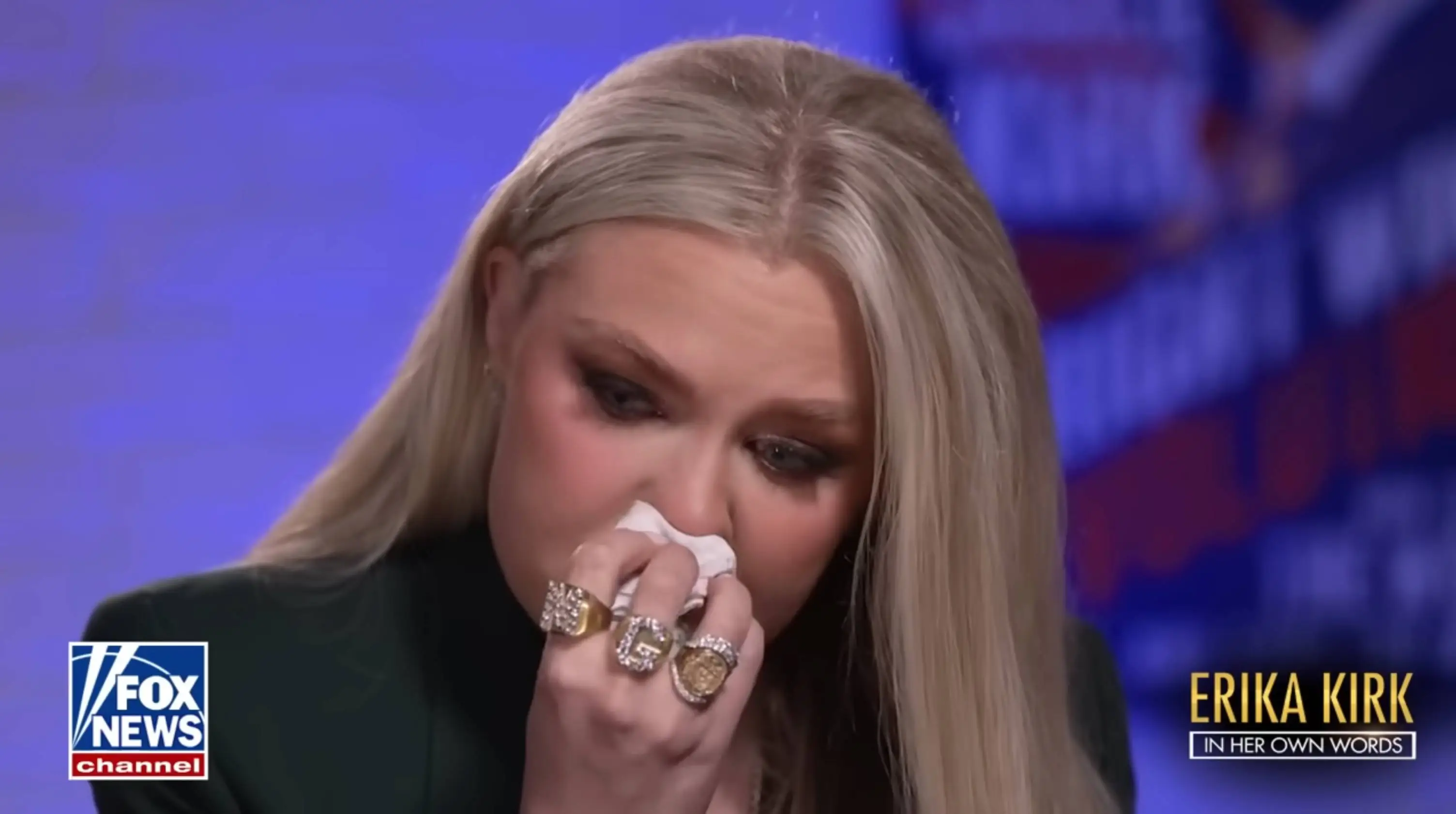 An emotional Kirk has opened up about her husband's death (YouTube / Fox News)