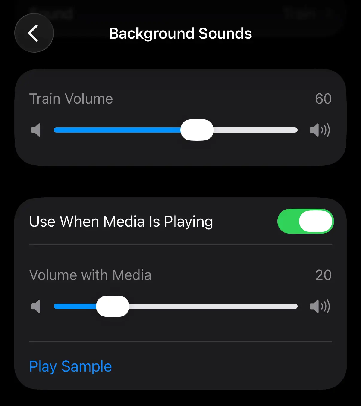 You can choose from noises emulating white noise, trains, a campfire, the ocean, and more when using Background Sounds (UNILAD Tech)