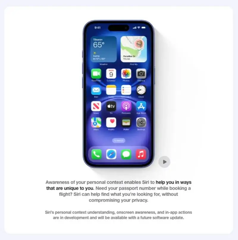 Apple has now added a disclaimer to its Siri claims (Apple)