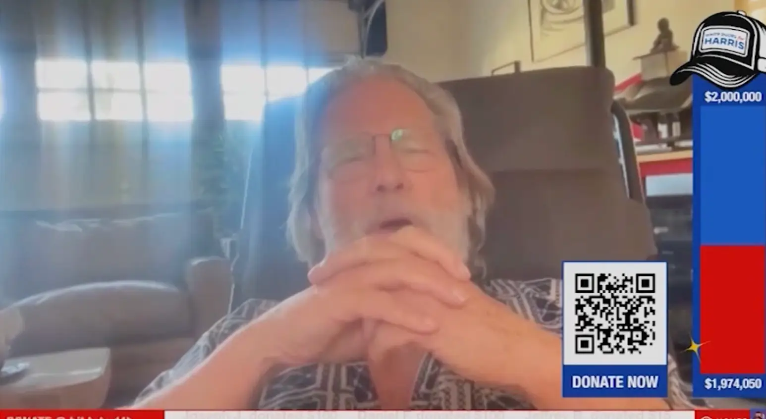 Actor and musician Jeff Bridges made an appearance for the campaign (White Dudes for Harris)