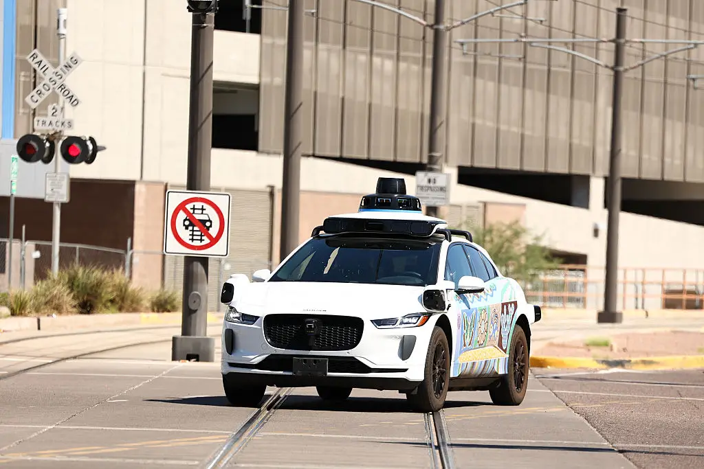 A Waymo was pulled over by the police (CHARLY TRIBALLEAU/AFP via Getty Images)