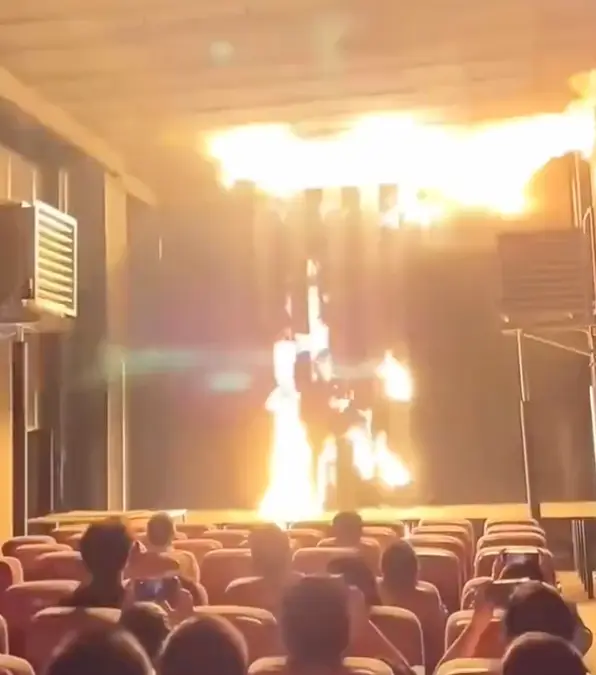 The cinema looked to be engulfed in flames / world_of_engineering_75/Instagram