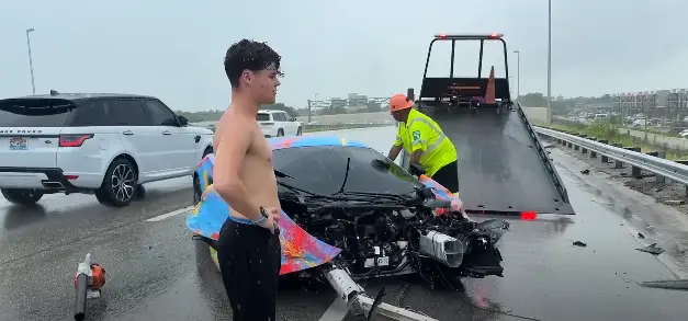 Jack Doherty saved his life, but lost his $200,000 sports car. (YouTube/jackdoherty)