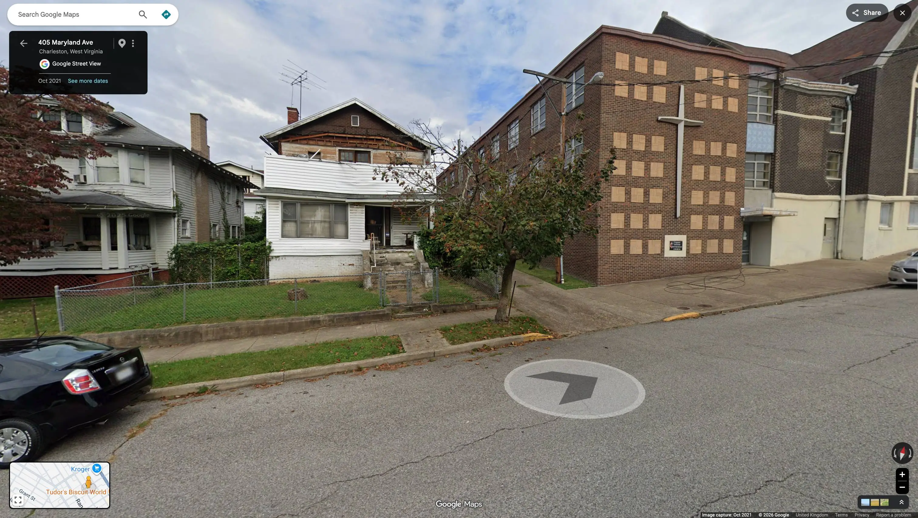 405 Maryland Avenue was set ablaze (Google Maps)