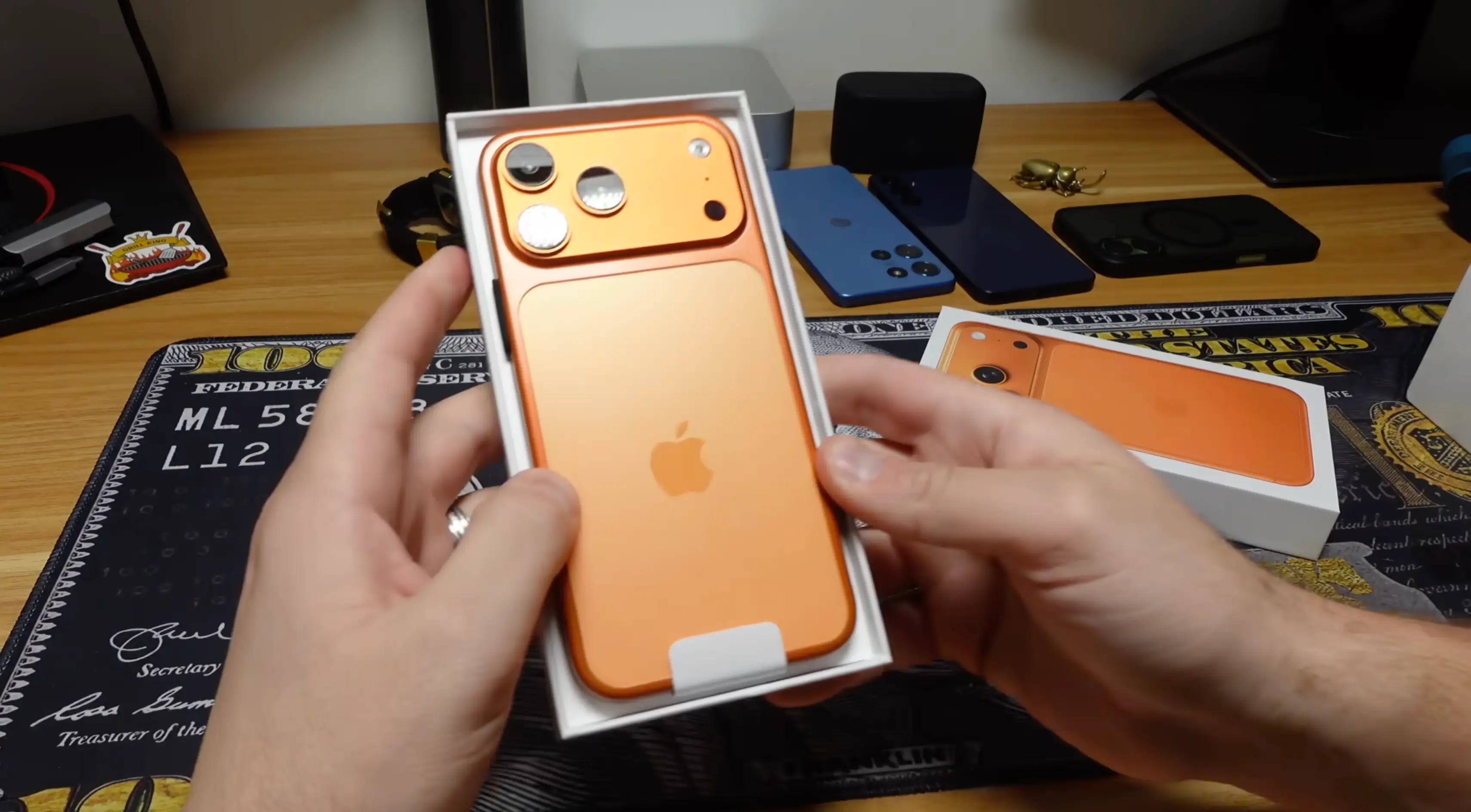 The YouTuber noted how the iPhone 17 looked ‘very convincing’ at first glance (YouTube/@johnzoid74)