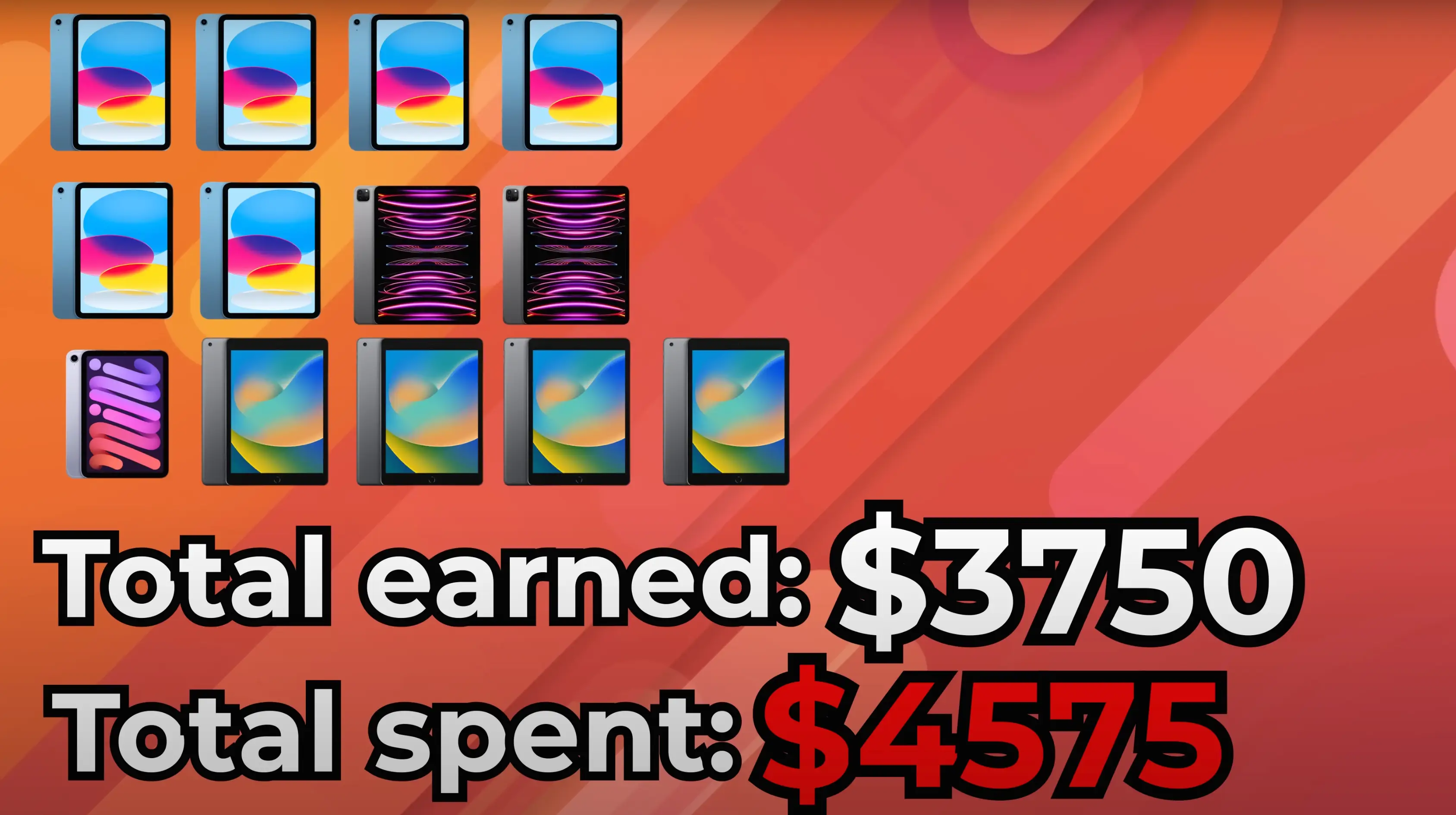 The YouTuber ended up making a loss (YouTube/@HarrisonNevel)