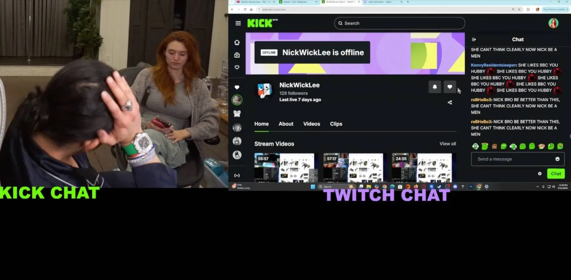 The pair argued for hours while on stream (Kick / Amouranth)