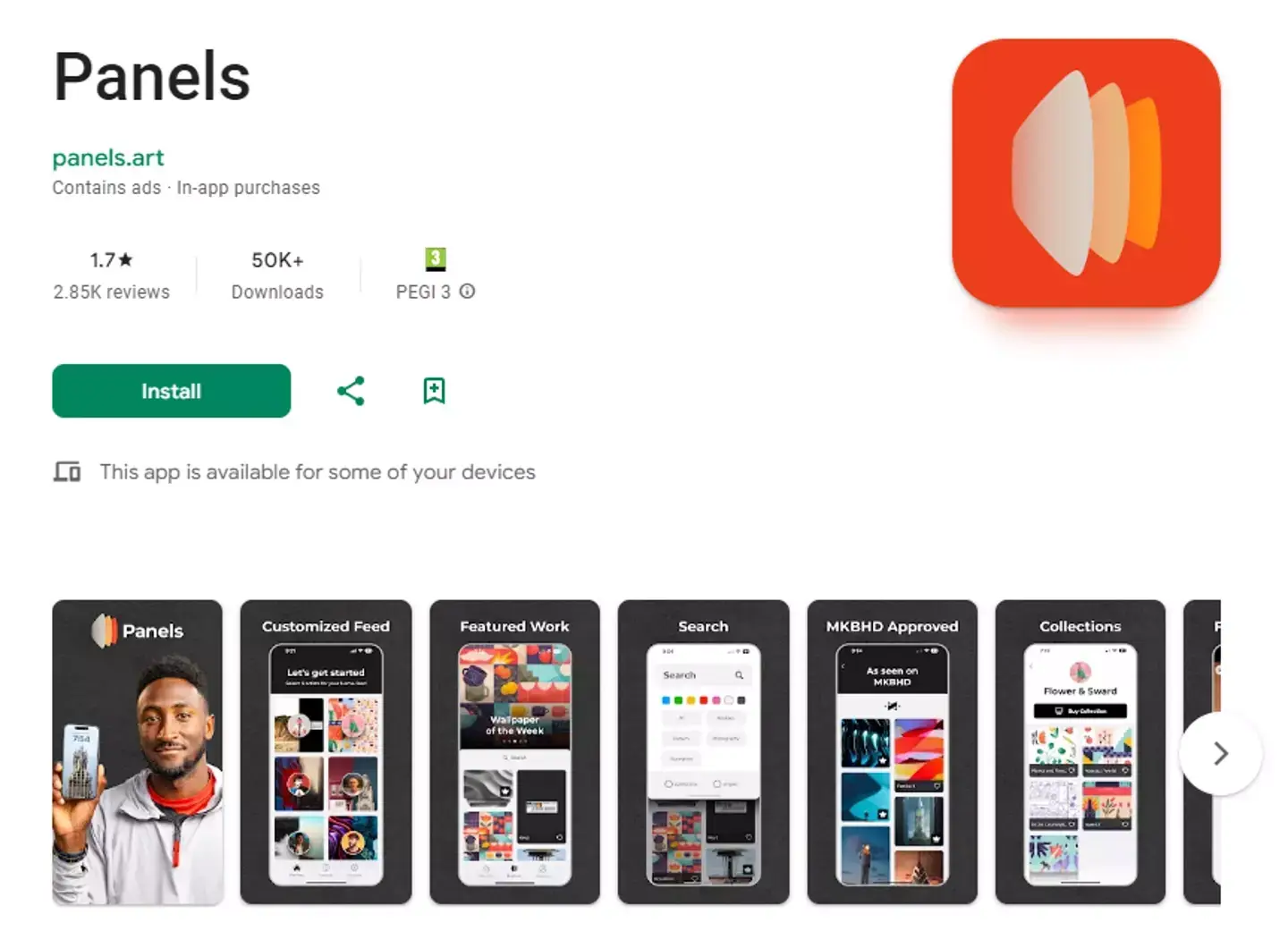 Panels is now available to install (Google Play)