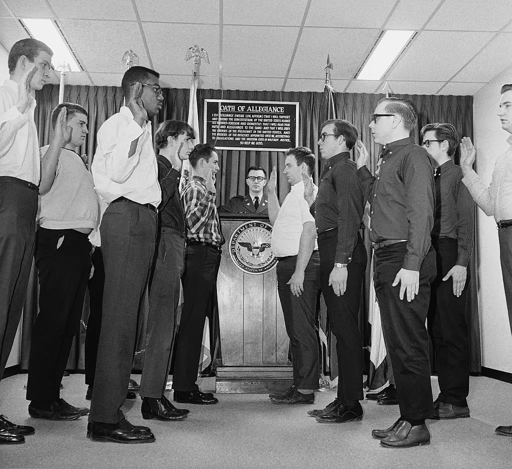 Conscription was ended in the United States in 1973, with military service remaining voluntary since then (Bettmann/Getty Images)