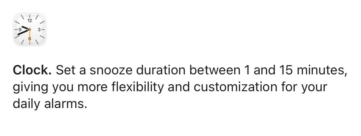 Apple has introduced an update to the alarm app (Apple)