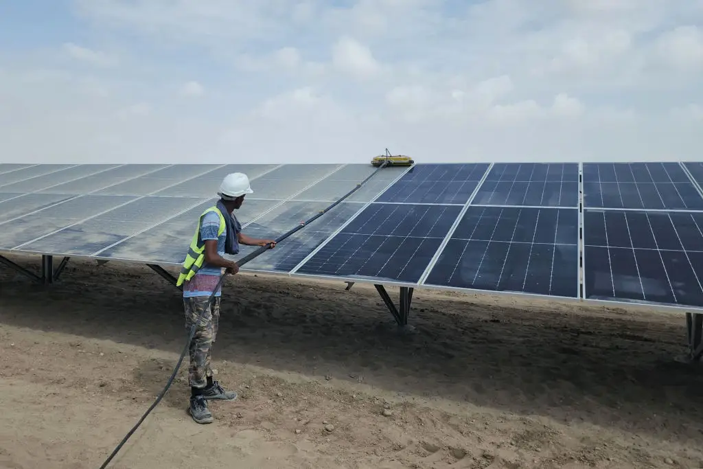 The United Arab Emirates are focusing on clean energy solutions and targeting net zero carbon emissions by 2050 (Saleh Al-Obeidi/AFP via Getty Images)