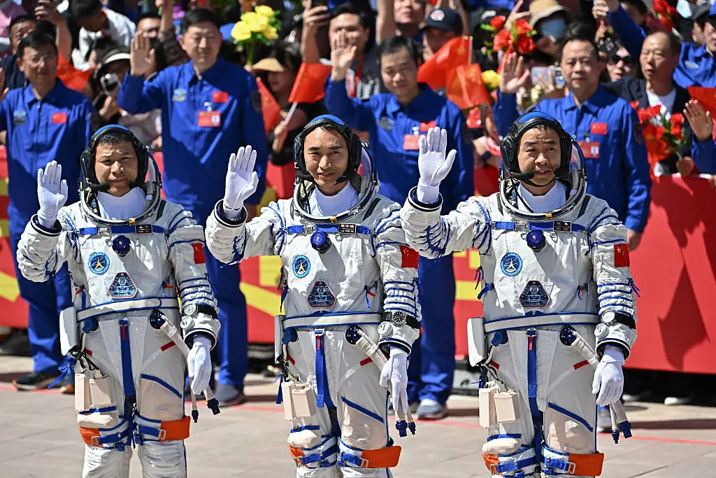 Wang Jie, Chen Zhongrui, and Chen Dong have been stranded on board the Tiangong space station (Pedro Pardo/AFP via Getty Images)