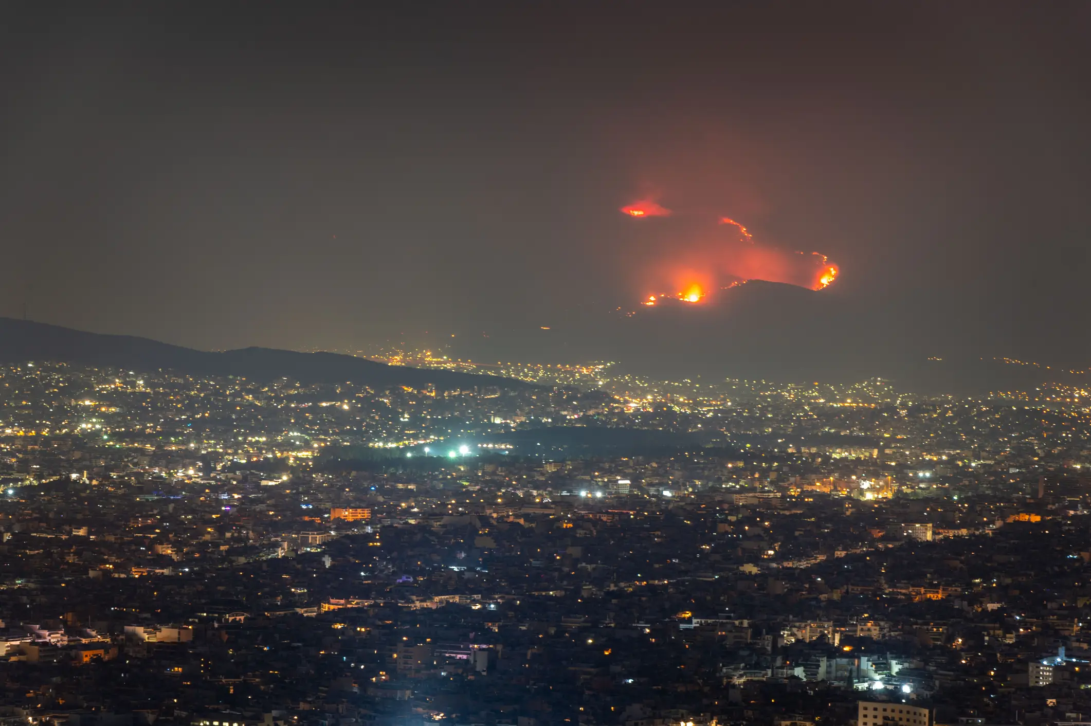 A wildfire broke out near Athens last summer (George Pachantouris/Getty Images)