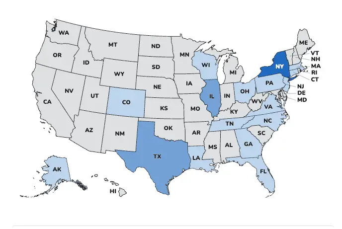 The CDC has outlines where cases have cropped up across the United States, with most being spotted in the east (CDC)