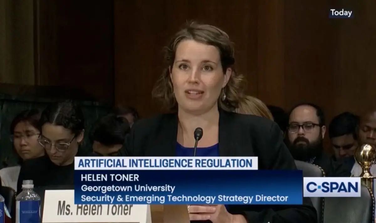 Helen Toner claimed AI could eventually wipe out humans (C-Span)