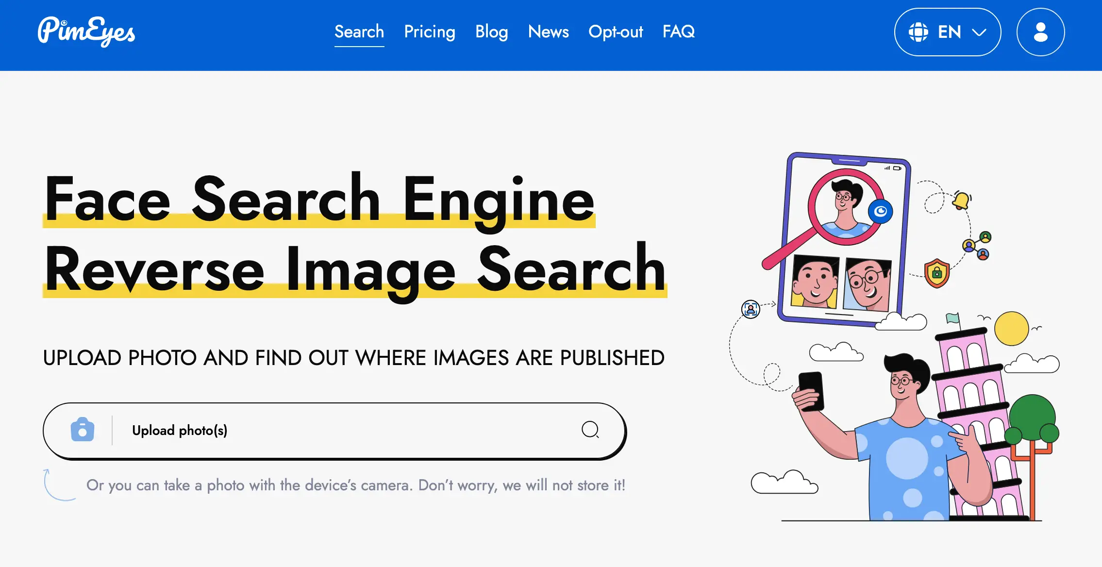 The website can find images of you by scouring the whole internet.