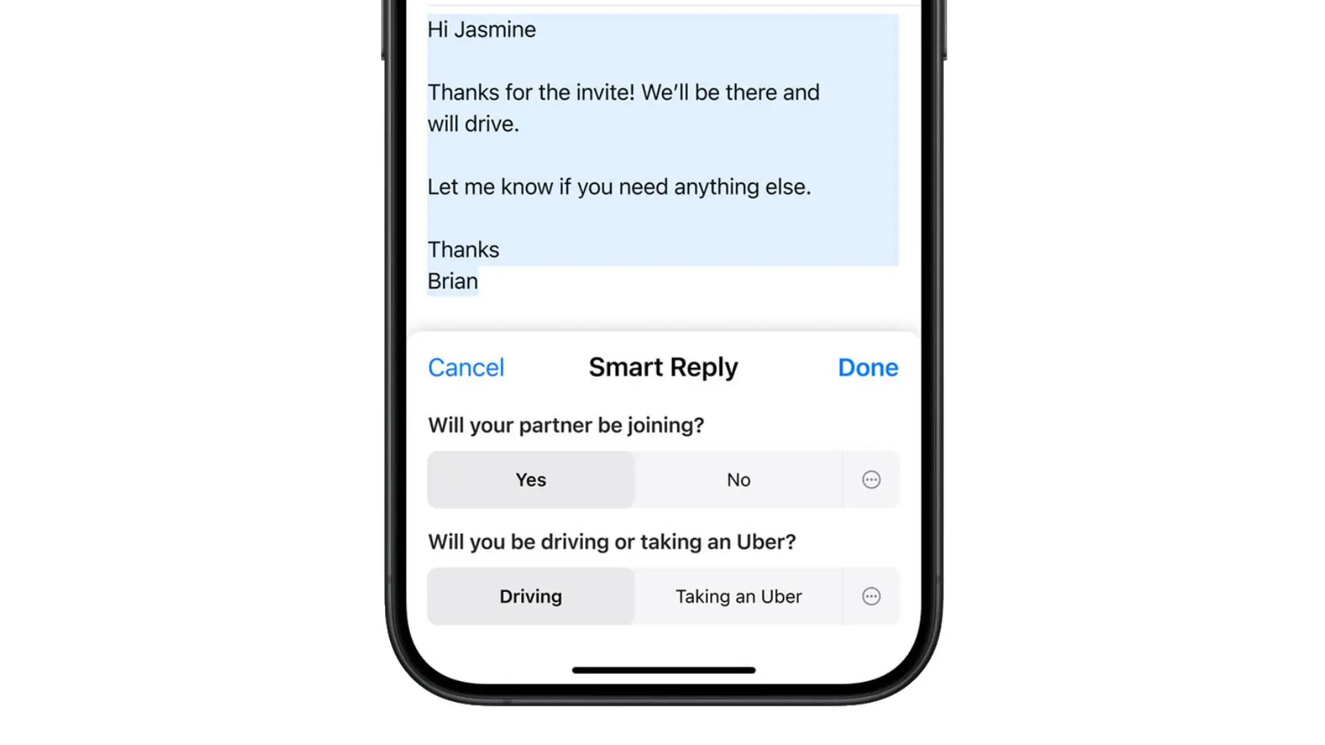 Smart Reply is one of Apple Intelligence's big features (Apple)