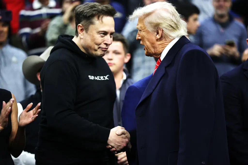 Elon Musk and Donald Trump have been called out in the video (Kayla Bartkowski/Getty Images)