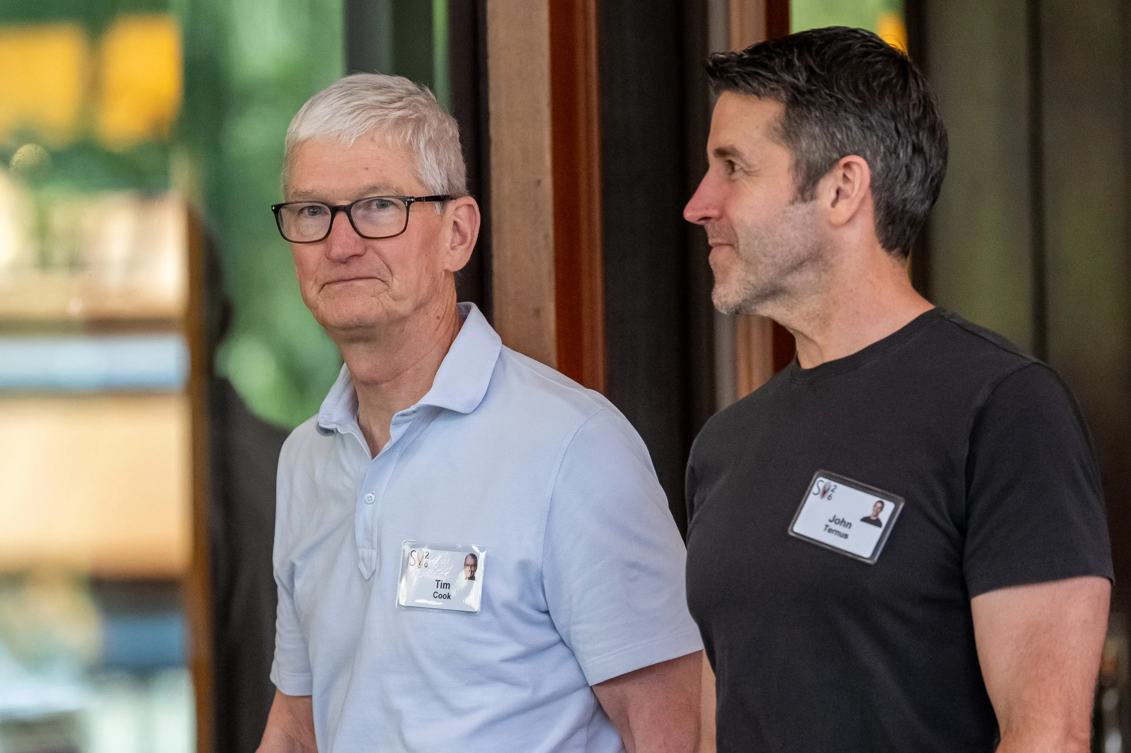OpenAI is under fire from Apple (Pictured: Tim Cook Apple CEO and incoming Apple CEO John Ternus, Bloomberg / Contributor via Getty)