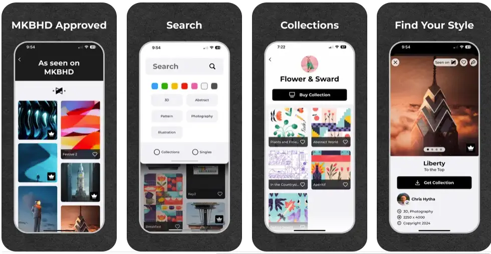 The app charges you for some premium wallpapers (Apple/Panels)