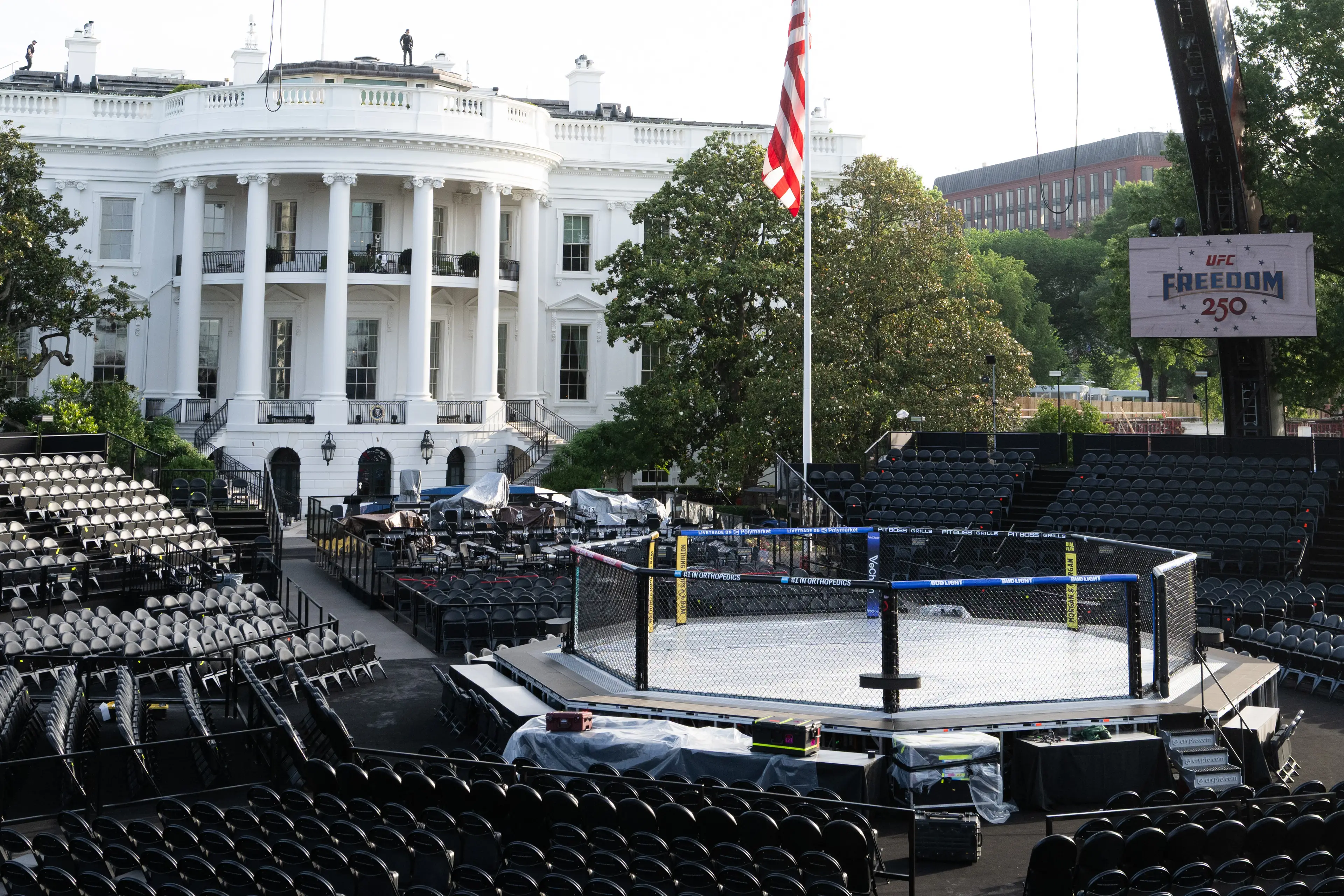 Secret Service has deployed a drone shield to protect the White House during the UFC event (SAUL LOEB/AFP via Getty Images)