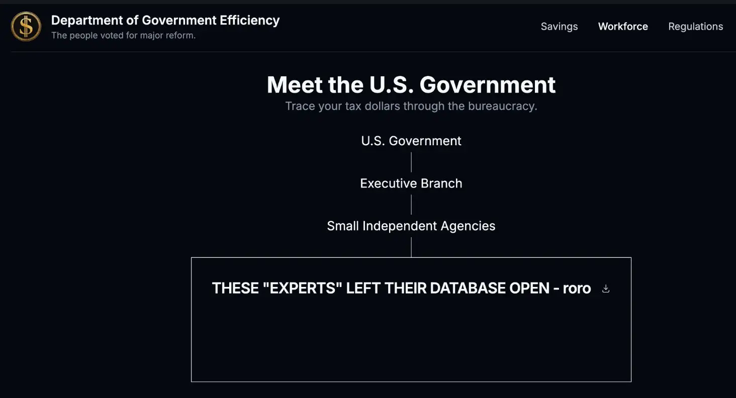 The website was infiltrated by hackers (DOGE)