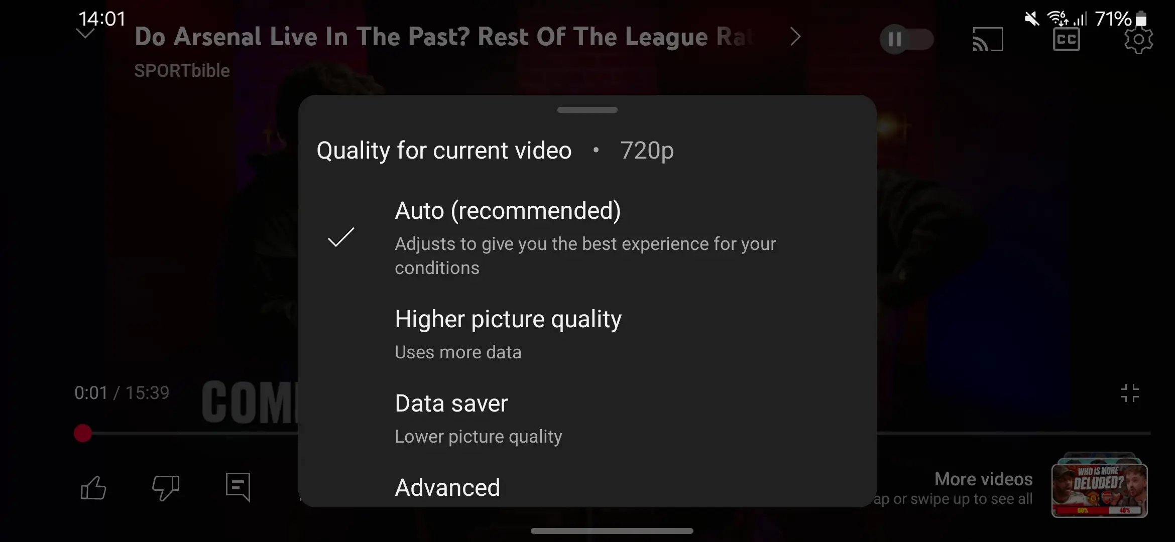 Changing video quality settings can save you the hassle of adjusting every single video (YouTube)