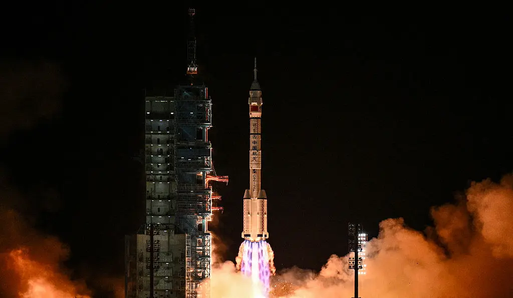 The Shenzhou-21 spacecraft saw another group of astronauts join the stranded team before their craft was hit by the mystery object (Hector Retamal/AFP via Getty Images)
